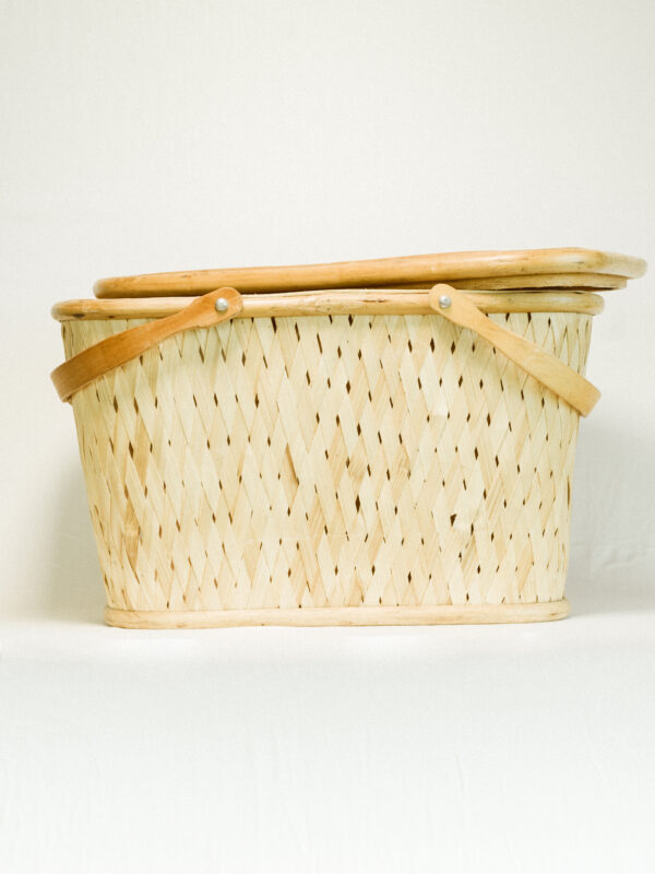 picnic basket against white background